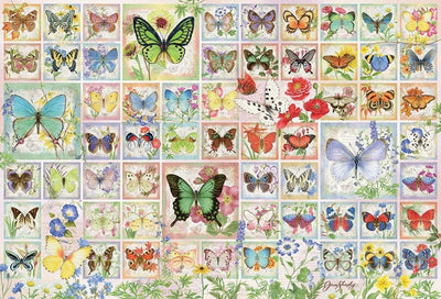 Sommerfugle og Blomster - 'Butterflies and Blossoms' - 2000 brikker (inkl. plakat af motiv) - Blomsterverden