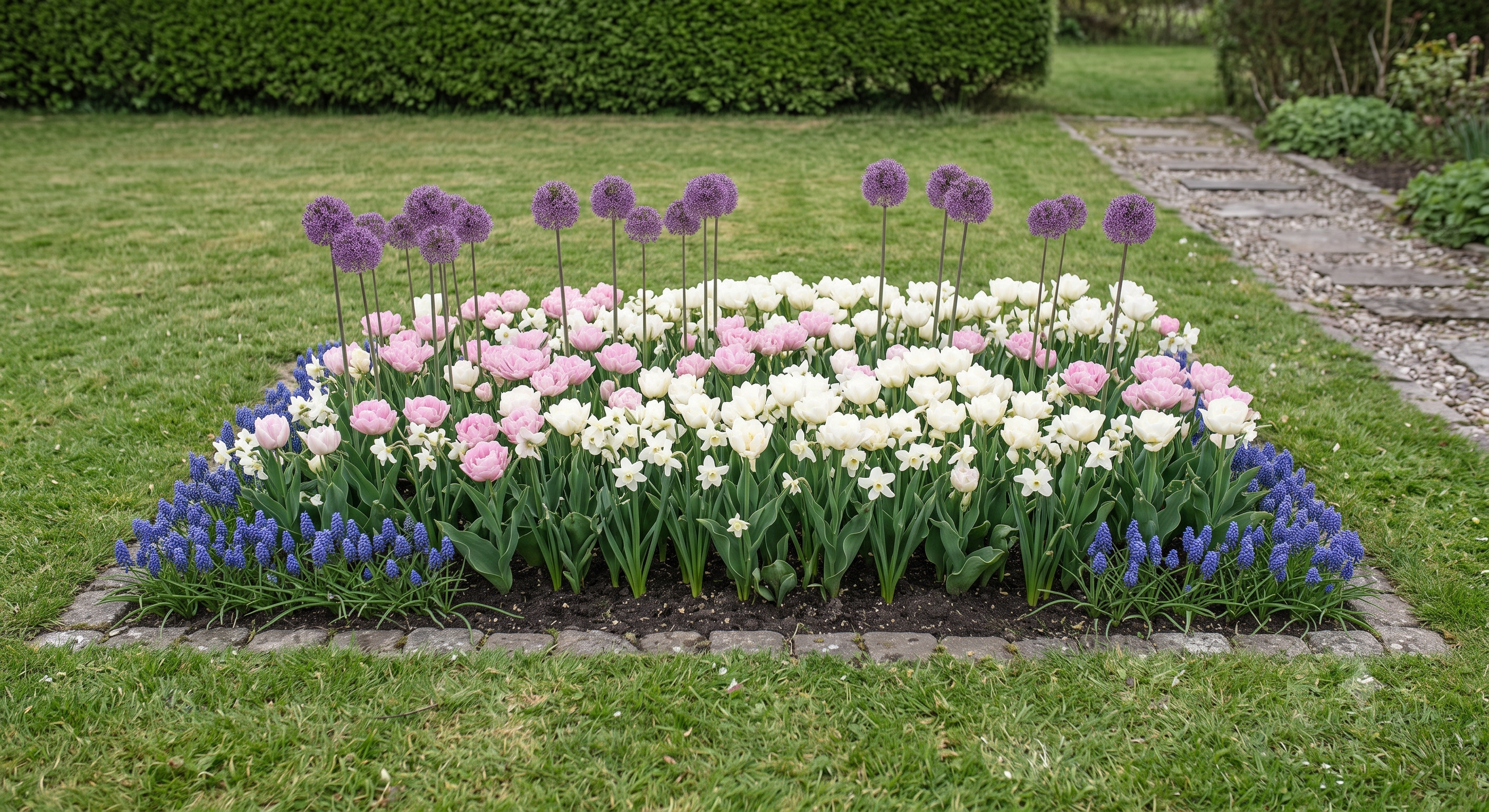 Bedpakke: Det romantiske forårsbed – 5 løg, ét klik, blomster fra april til juni