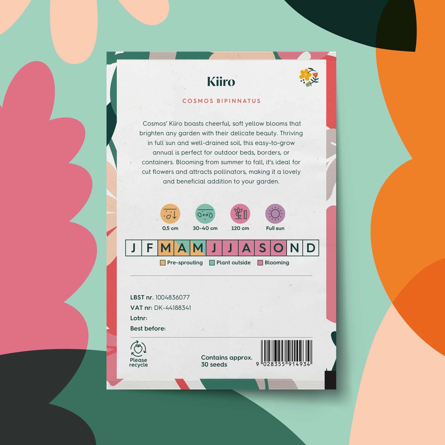 Cosmos 'Kiiro' (frø)