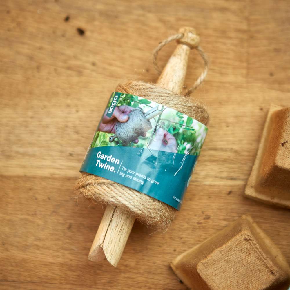 Jute havesnor, 55 m, med træhåndtag