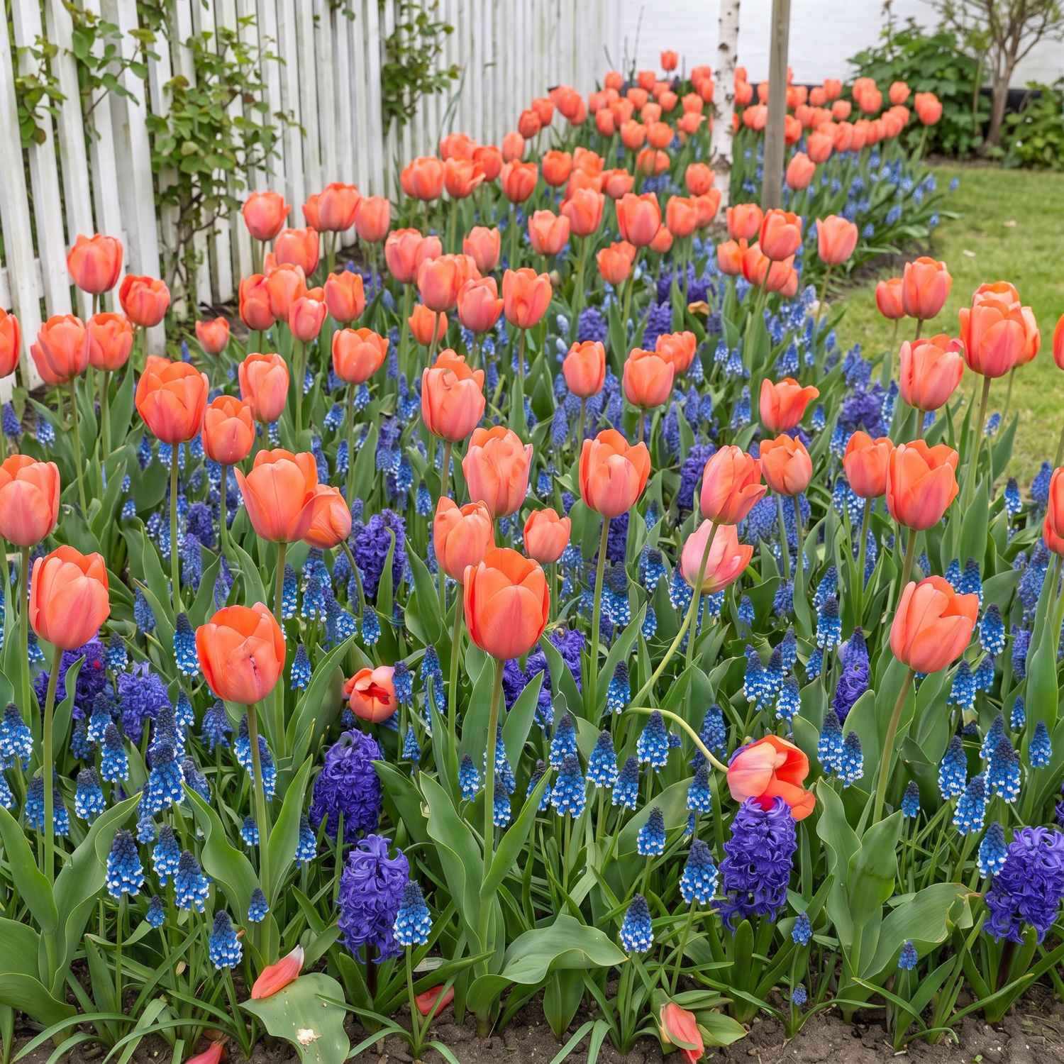 Færdigbed 'Coral & Blue' (1 m²)