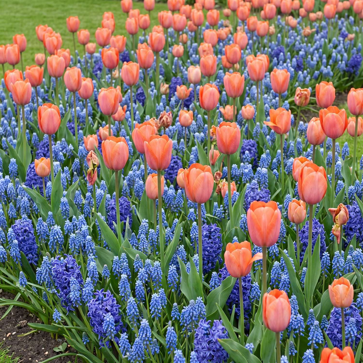 Færdigbed 'Coral & Blue' (1 m²)
